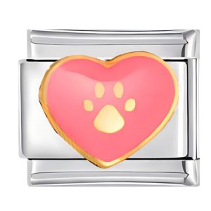 Шарм "рожеве серце з лапкою"