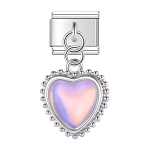 шарм "підвіска серце фіолетовий градієнт"