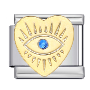 шарм “серце з оком золотого кольору”