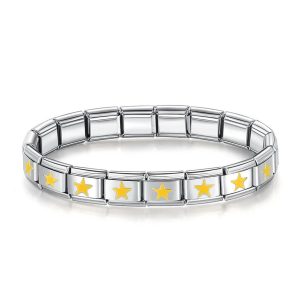 Італійський браслет з золотистими зірками