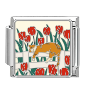 Шарм “рудий котик у полі тюльпанів”